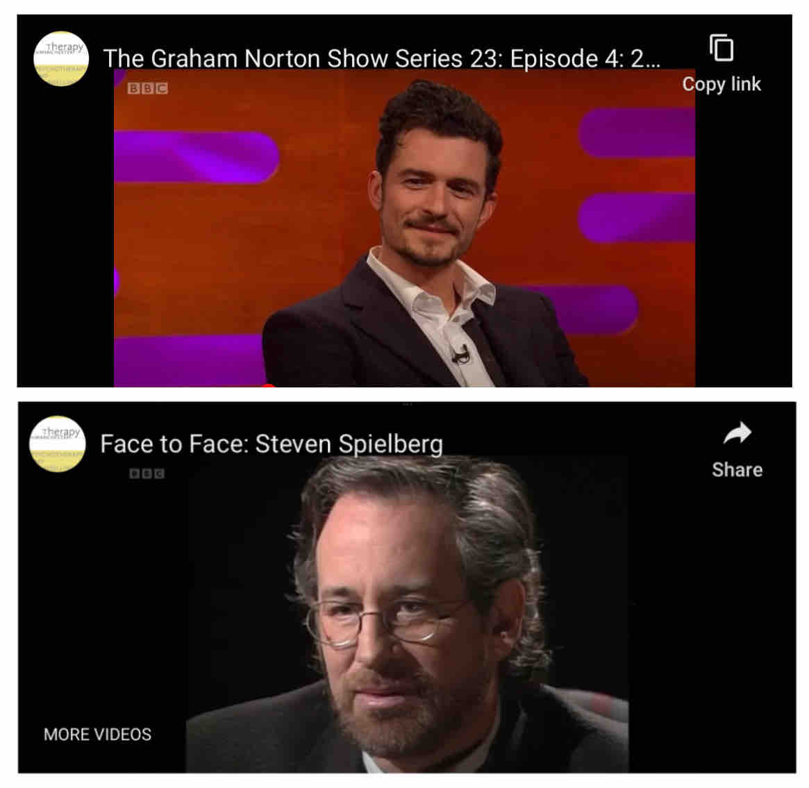 Orlando Bloom (above), Steven Spielberg (below)